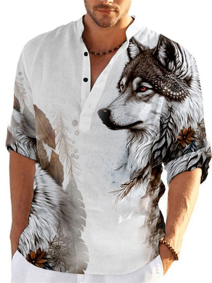 Herrenmode-Hemd mit 4D-Animal-Print