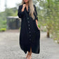Hemdblusenkleid mit Revers und langen Ärmeln und Knöpfen