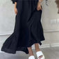 Elegant Solid Color Floral Drawstring Sleeve Dress