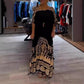🦋Elegantes, fließendes Stretch-Kleid mit Rundhalsausschnitt und Aufdruck