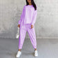 Frauen mit langärmleren unregelmäßigen Saum Sweatshirts & Hosen Set