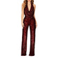 Sexy, glitzernder Neckholder-Jumpsuit für Damen mit schmalem Schnitt