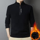 Warmer Pullover mit Waffelstrick und halbem Reißverschluss für Männer