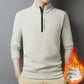 Warmer Pullover mit Waffelstrick und halbem Reißverschluss für Männer