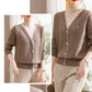 Faux Wool Fake Zweiteiliges Set Eleganter und bequemer Damenpullover