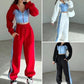 Zweiteiliges Set aus Kapuzenjacke und elastischer Sweatpants für Damen