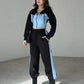 Zweiteiliges Set aus Kapuzenjacke und elastischer Sweatpants für Damen