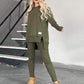 Sweatshirt mit hohem Schlitz und niedrigem Saum ＆ Bodycon-Hosen-Set