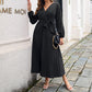 Langes plissiertes Wickelkleid mit Bindegürtel für Damen