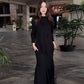 Elegantes knöchellanges Paillettenkleid mit Rundhalsausschnitt