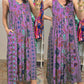 Vintage Blumendruck Lockerer ärmelloser Jumpsuit - kostenloser versand