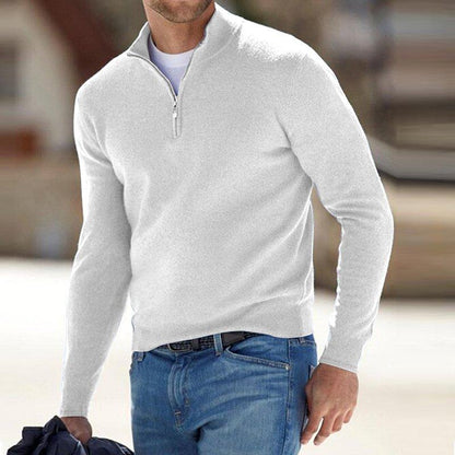 Basic-Pullover aus Kaschmir mit Reißverschluss für Herren