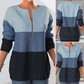 Bluse mit Farbblock-Reißverschluss