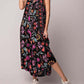 Vintage Blumendruck Lockerer ärmelloser Jumpsuit - kostenloser versand