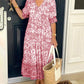 2023 New Style Bohemian Dress mit V-Ausschnitt - Bringen Sie Farbe in Ihre Garderobe