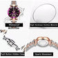 Luxus Uhren für Damen Edelstahl Wasserdicht Quarz Weiblich Armbanduhr Mädchen Geschenk+Box