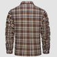 Herren Sherpa Shirt Fleece gefüttert Flanell Shirt Jacke mit 3 Taschen Casual Plaid Button Down Wintermantel