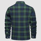 Herren Sherpa Shirt Fleece gefüttert Flanell Shirt Jacke mit 3 Taschen Casual Plaid Button Down Wintermantel